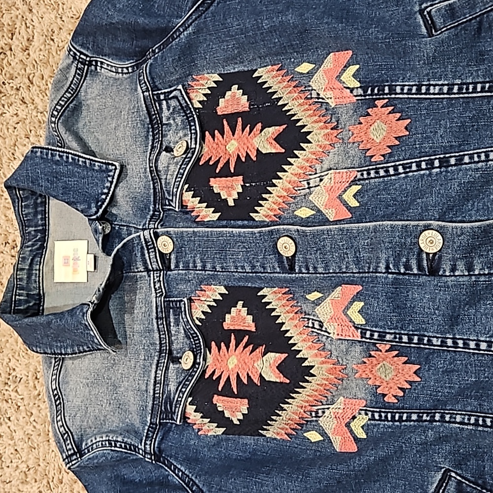 LuLaRoe denim Jaxon jacket Aztec medium